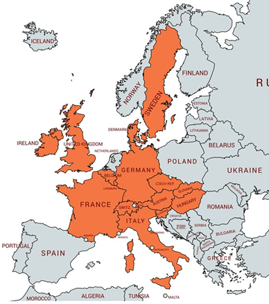 UNIEP članstvo nacionalnih združenj